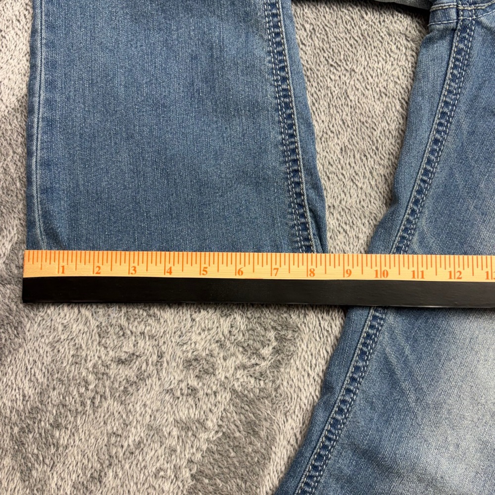WallFlower Bootcut Jeans Womens 9 Blue NWOT Zip Fly Frayed Hem Stretch Denim - Picture 5 of 15